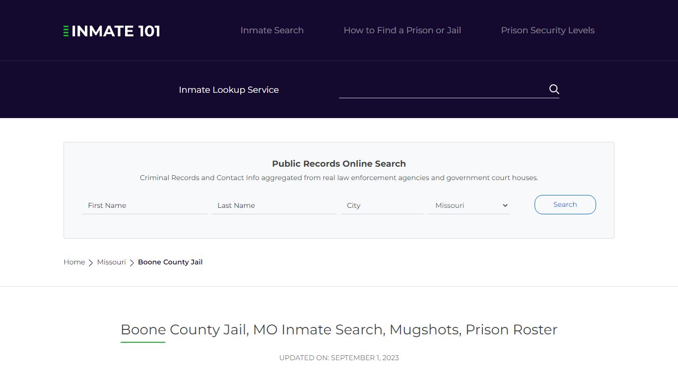 Boone County Jail, MO Inmate Search, Mugshots, Prison Roster